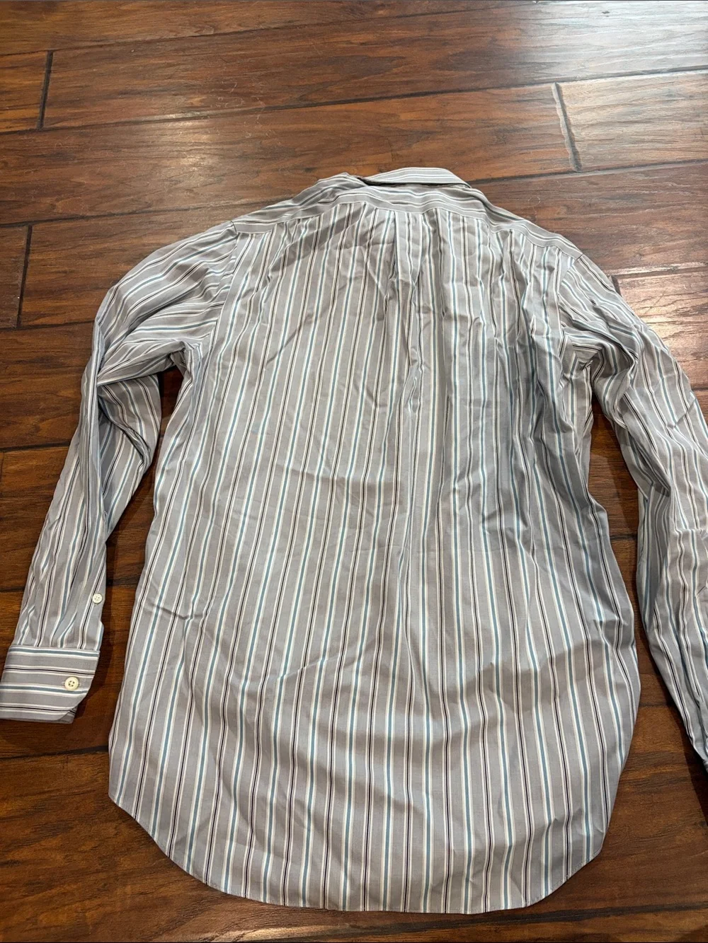 Men's Long-Sleeve Striped Button-Down Shirt - Gray/White